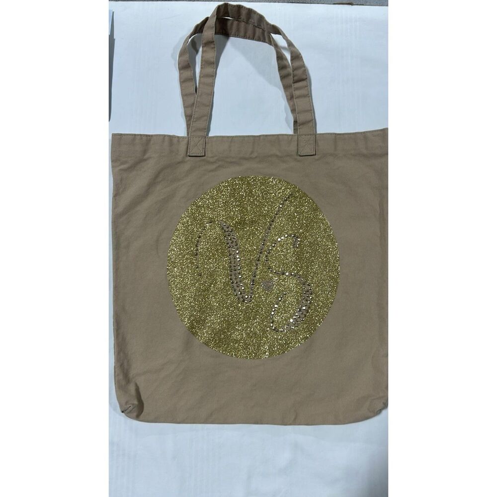 Victoria Secret Tote Bag Beige Canvas